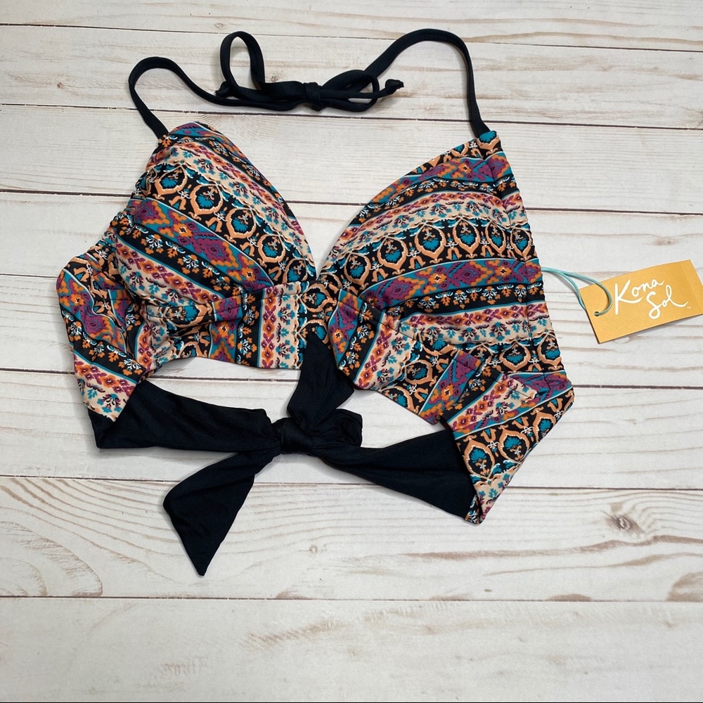 Kona Sol Bikini Top Halter Tie and Tie Back